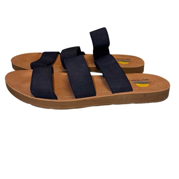 Maui Island Navy Blue 3 Strap Banded Sandals Flat Comfortable Summer Spring - Picture 2 of 7